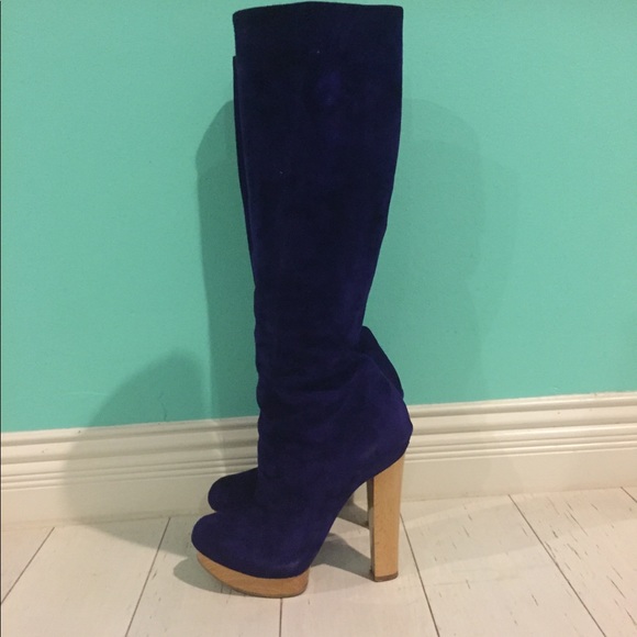 Massimo Dogana Purple Suede knee-High Boot - Picture 7 of 7